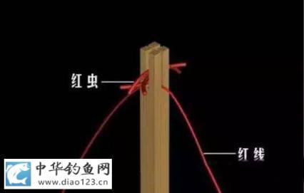 红虫球如何挂钩钓鱼，红虫球如何挂钩钓鱼图解